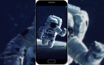 Astronaute dans l'Espace - Fond d'Écran en QHD pour Mobile