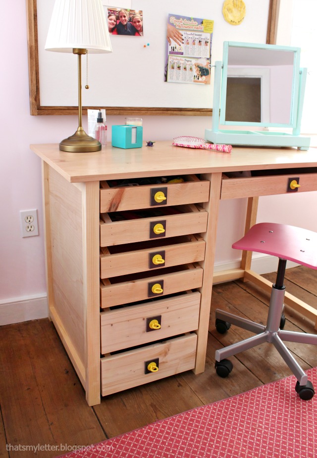 That's My Letter DIY Vanity Desk with Deep Drawers