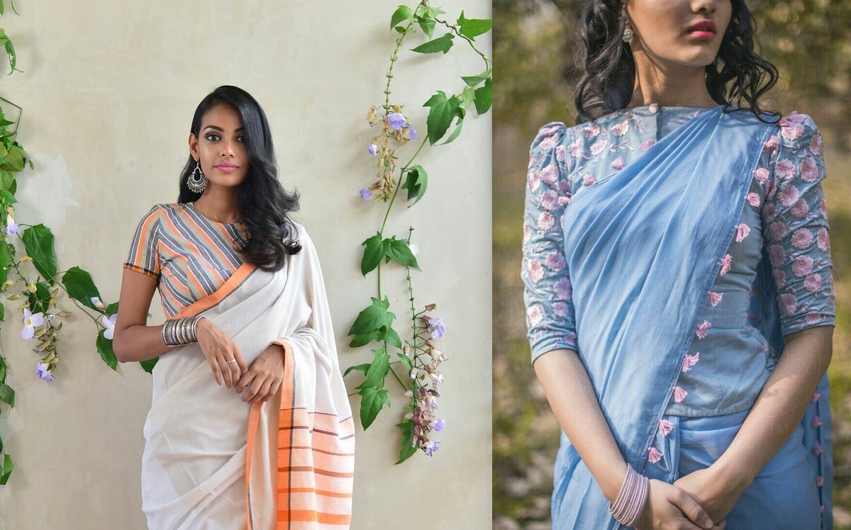36 Printed Blouse Designs For Sarees With Trendy Neck Patterns