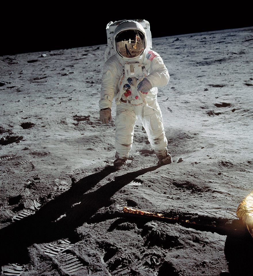 Top 100 Of The Most Influential Photos Of All Time - A Man On The Moon, Neil Armstrong, Nasa, 1969