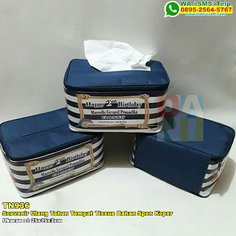 Souvenir Ulang Tahun Tempat Tissue Bahan Spon Koper