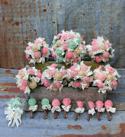 pink and green wedding flowers