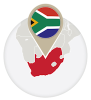 South Africa flag and map