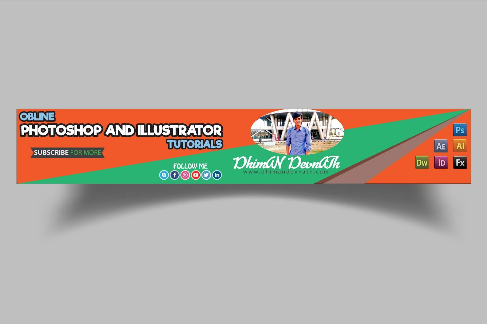 How To Make Professional Youtube Banner Ad Design With Illustrator