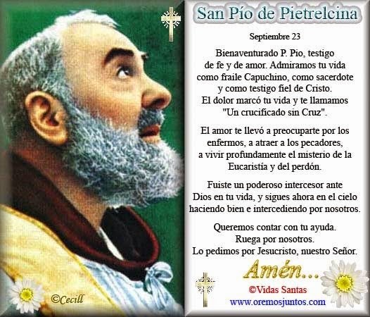 Oración San Pío Pietrelcina