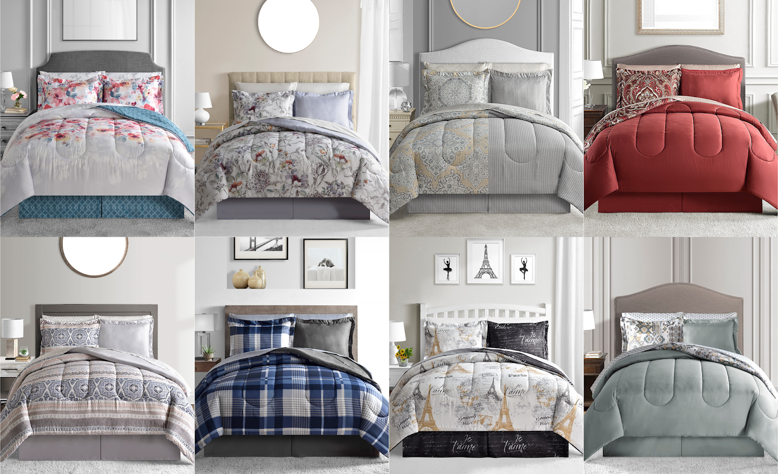 Macy S 34 99 Reg 100 Reversible 8 Pc Comforter Set Choose Choose From Full Queen King Cal Size This Set Includes Comforter Bedskirt Two Shams Flat Sheet Fitted