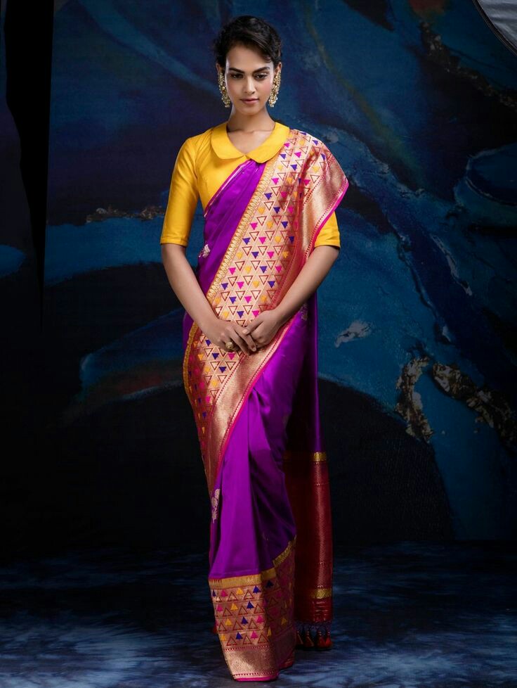 15 Stunning Collar Neck Blouse Designs for all Seasons Bling Sparkle