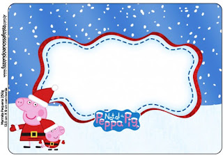 Peppa Pig en Navidad: Etiquetas para Candy Buffet para Imprimir Gratis. Etiquetas de Peppa Pig en Navidad para imprimir gratis.