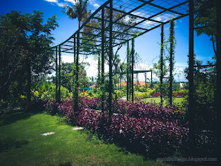 Romantic Garden View With Building Place For Creeping Plants On A Sunny Day, North Bali, Indonesia