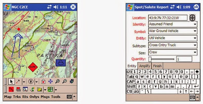 Пример экранов с ситуационной информацией на дисплее тактической системы RF-6920