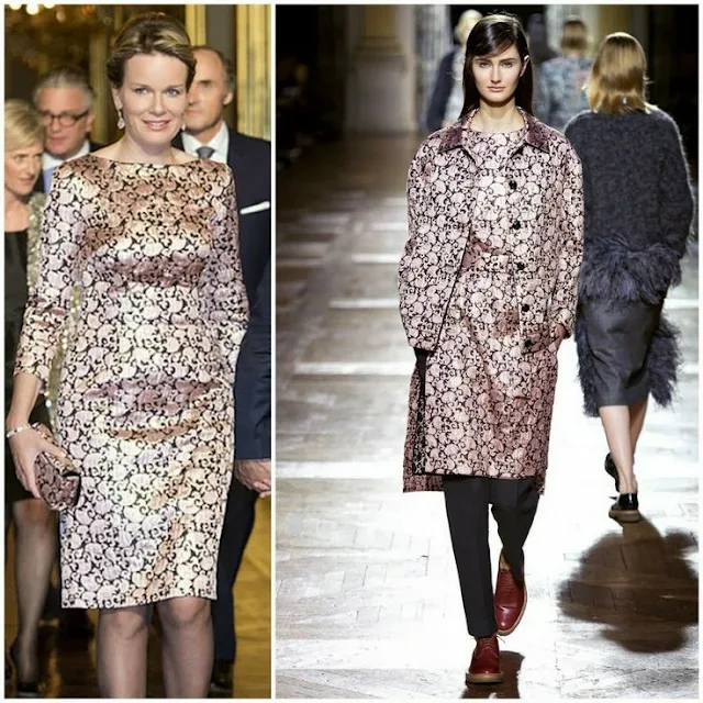 Queen Mathilde in Dries Van Noten (Fall 2013)