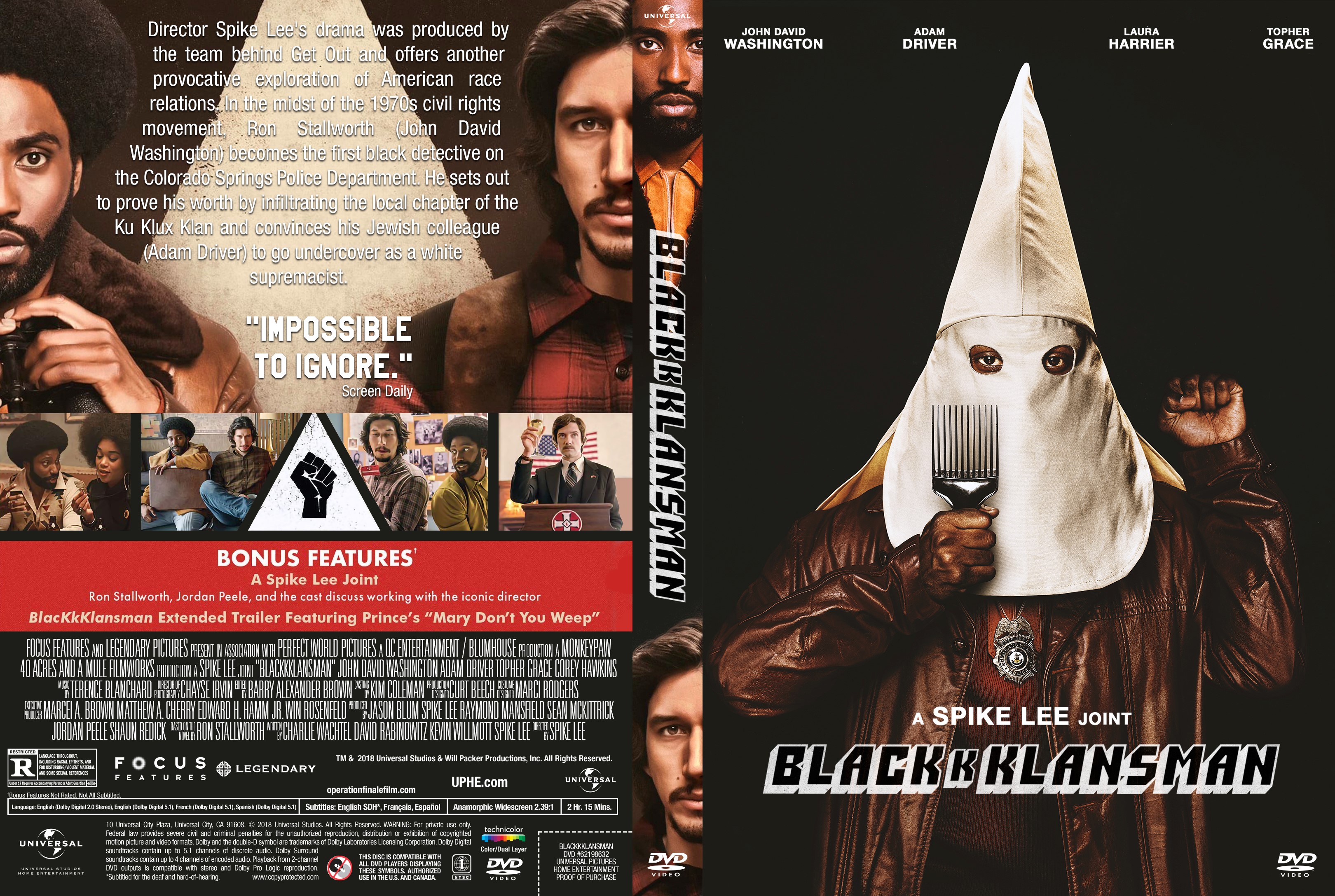 BlacKkKlansman DVD Cover | Cover Addict - Free DVD, Bluray Covers and