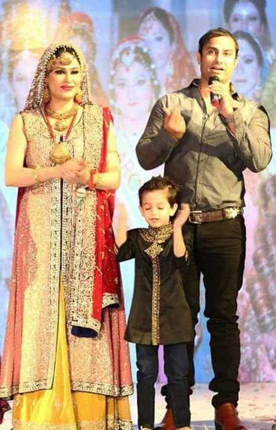 Humaira Arshad and Ahmed Butt with their son