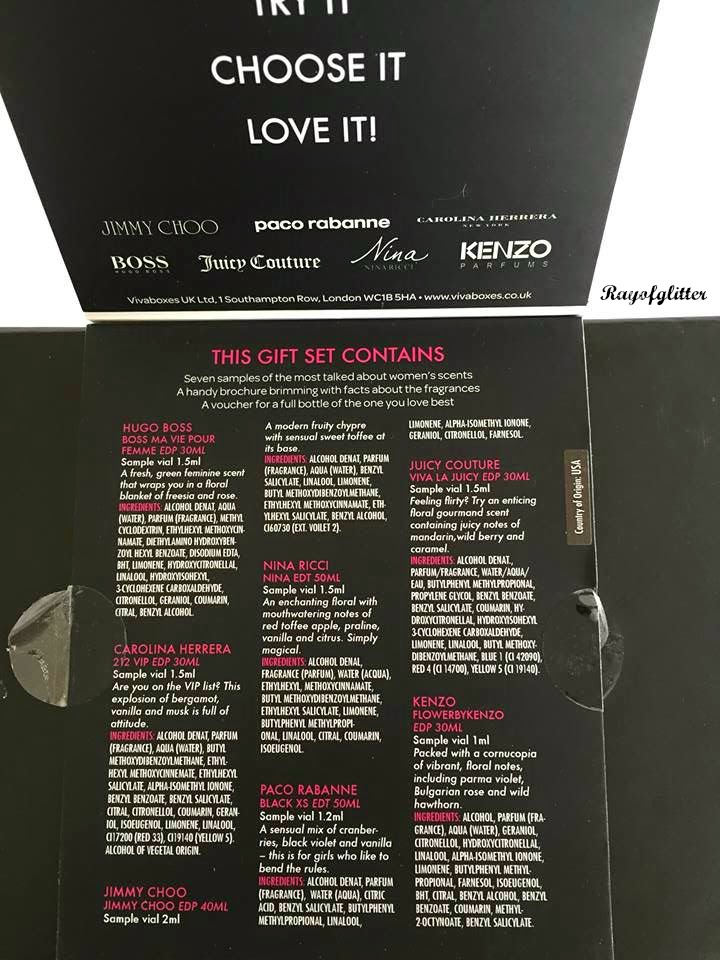 Ray of glitter Vivabox Perfume Samples Review