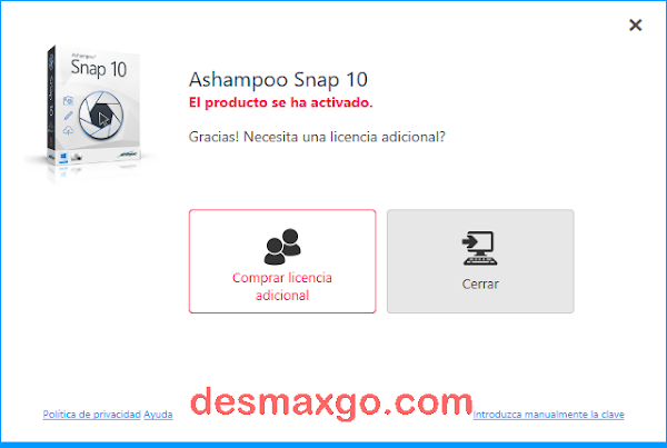 Estado de licencia en Ashampoo Snap 10 Ashampoo Snap 10 Descargar Serial Gratis _cap-2