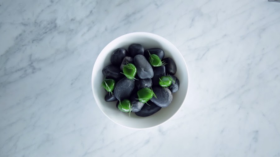 Eneldo Stones con vieira en gelatina de eneldo