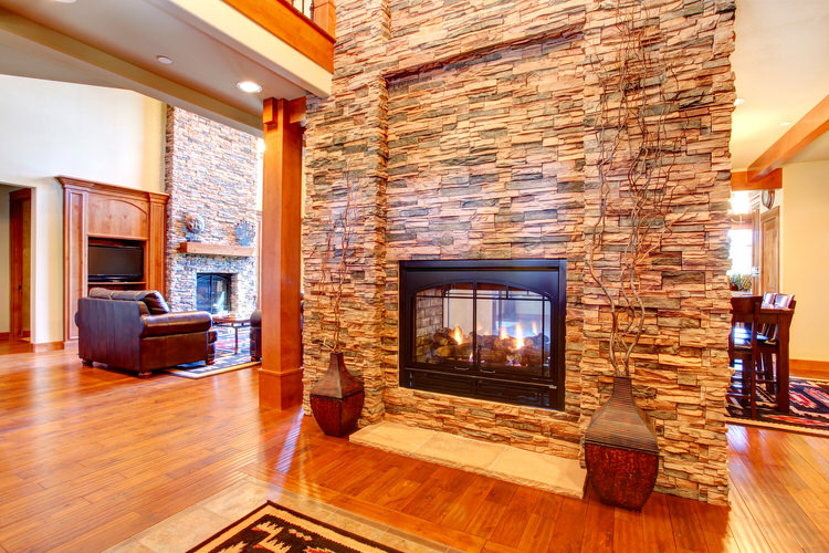 25 Living Rooms with Stone Walls Decor Units