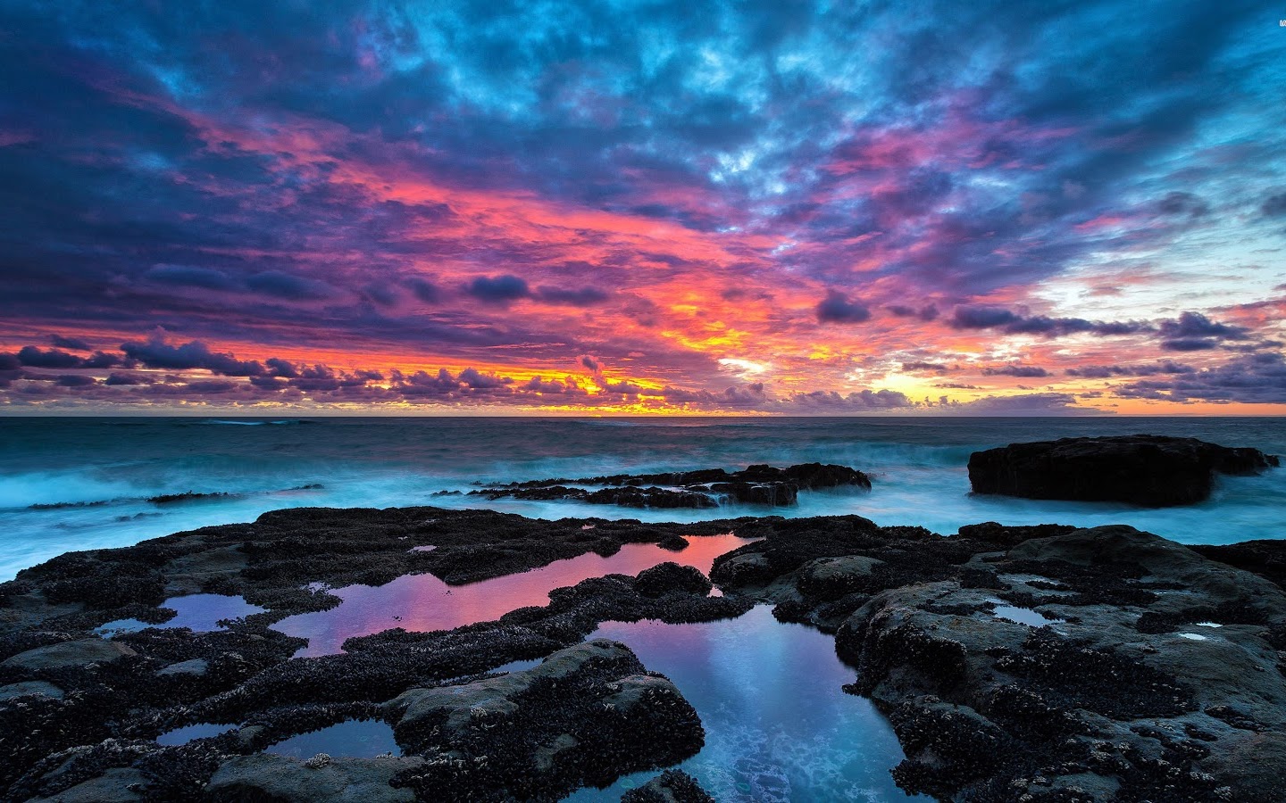 Sea, Sunset, Clouds, Horizon, Seascape, Scenery, Nature, 4K, 3840x2160 ...