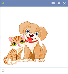 Pup and cat sticker for Facebook