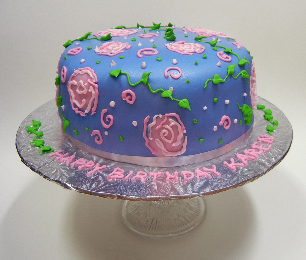 Purple Happy Birthday Karen Cake Purple Happy Birthday Karen Cake