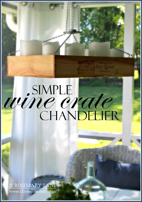 21 Rosemary Lane Simple Wine Crate Chandelier