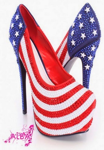 USA flag heel shoes