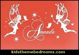 Fairy Butterflies Stars wall decals - Great for Nurseries, Dorms, Kids Rooms, Windows. fairy bedroom ideas - fairy fantasy theme - enchanted forest fairy decorating -fairy murals - fairy forest bedrooms - fairy woodland bedroom ideas - fairy bedroom decorating ideas - fairy bedroom decor - fairy wall decals