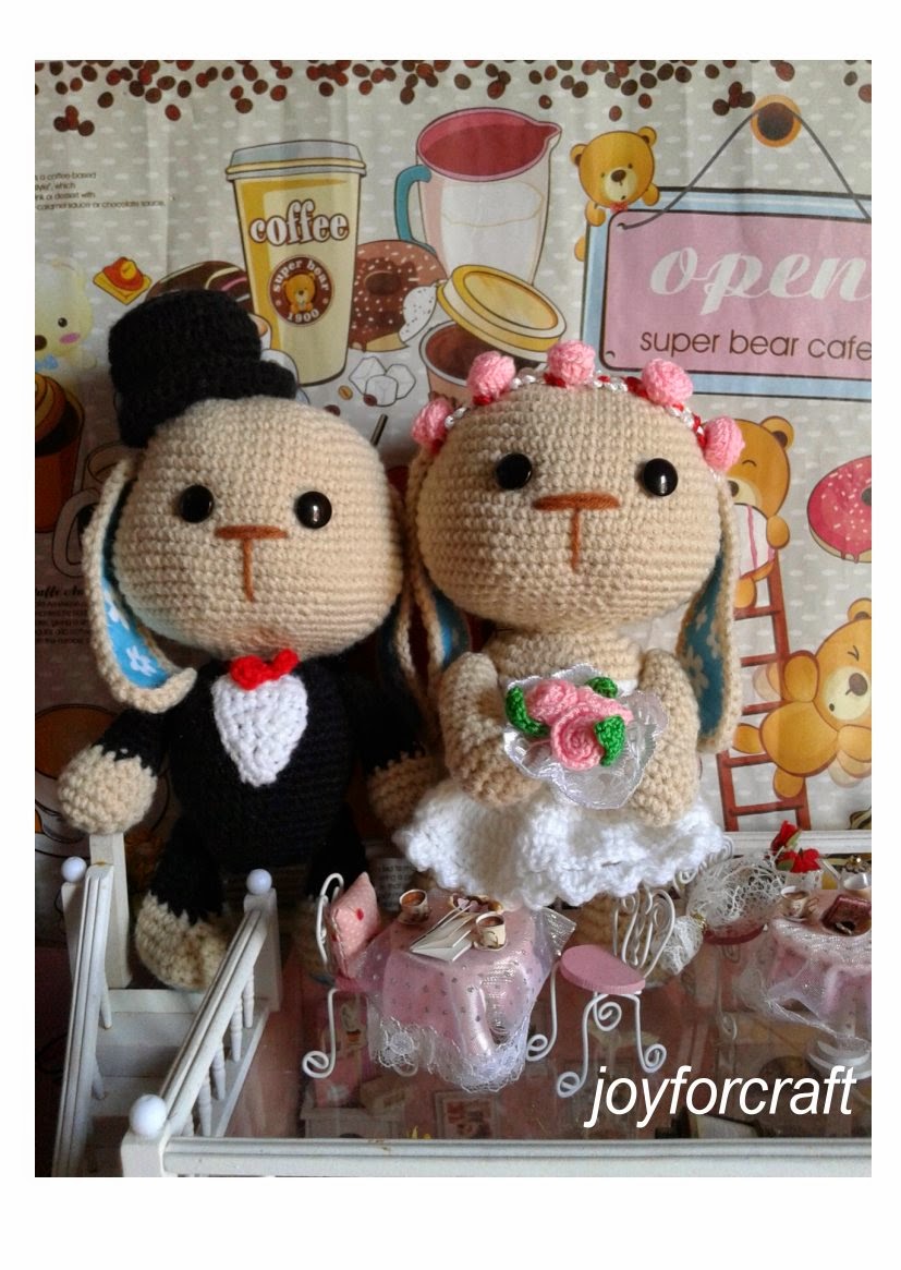 Crochet amigurumi wedding bunny gift set pattern couple adorable love car decoration