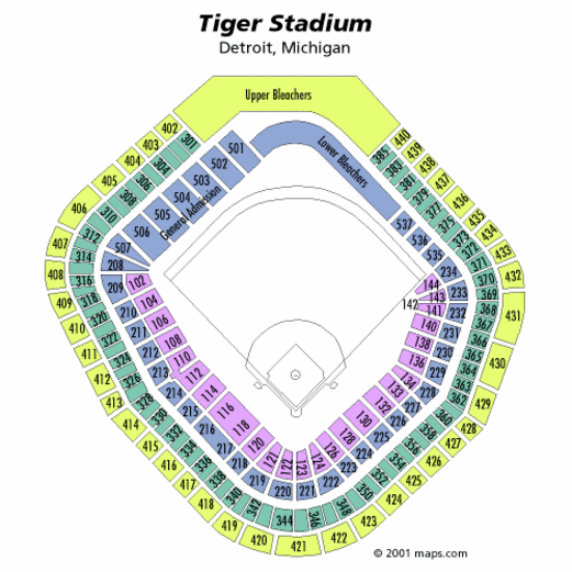 Detroit Tiger Stadium Seating Chart With Rows