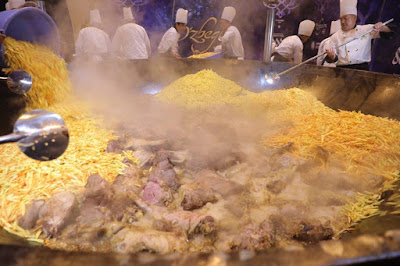 Preparations for the world's largest plov uzbekistan food recipes, uzbekistan cuisine, restaurants tashkent, uzbekistan art craft textile tours
