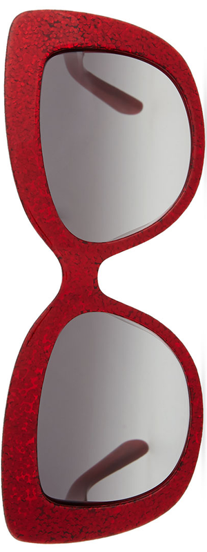 kate spade new york ursula glitter cat-eye sunglasses, red