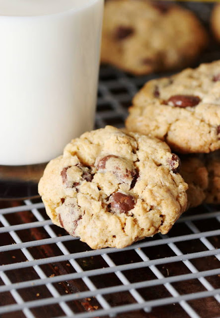 Chewy Oatmeal Raisinet Cookies go just perfectly with a big glass of milk.
