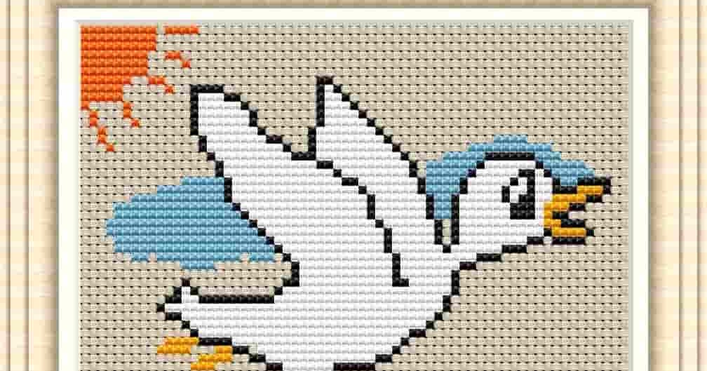 Duck, Free and easy printable cross stitch pattern Free cross stitch