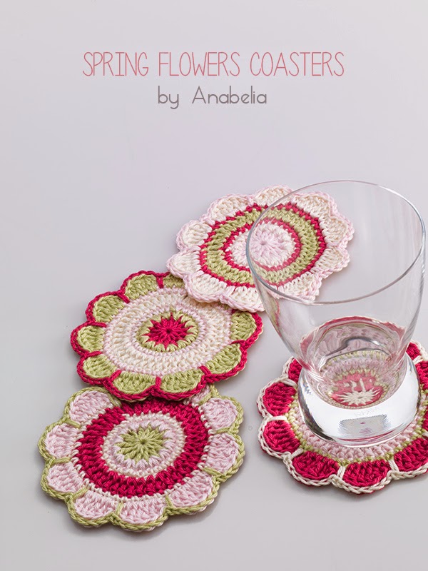 Spring Flowers coasters by Anabelia Craft Design