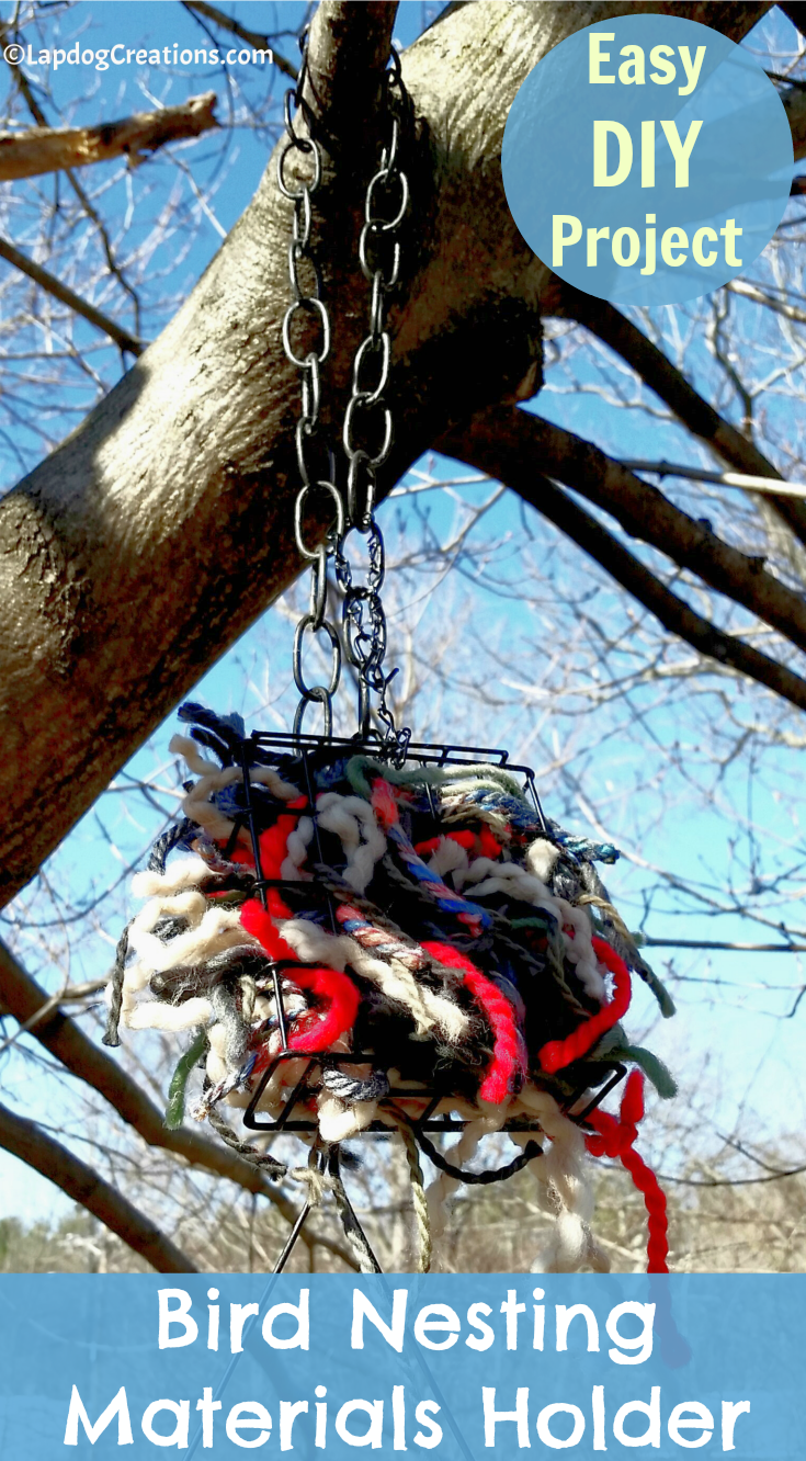 Lapdog Creations Yarn Scraps For The Birds DIY Bird Nesting Materials Holder
