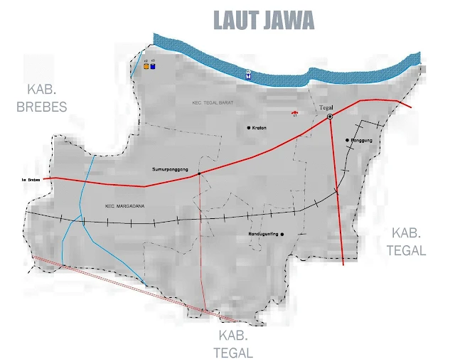 Gambar Peta infrastruktur Kota Tegal