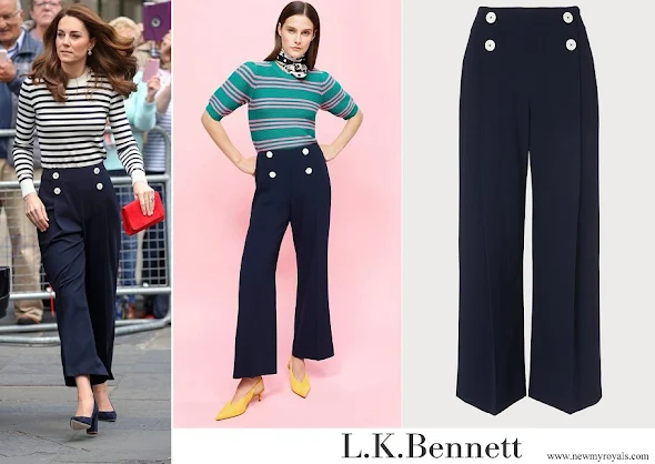 Kate Middleton wore L.K. Bennett Parker Navy Trousers