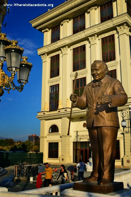 Monument at Art Bridge - Skopje, Macedonia