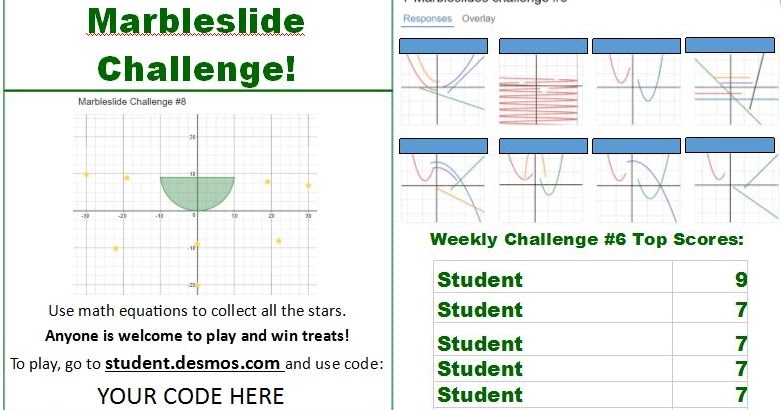 Sweeney Math: Desmos Marbleslide Challenges
