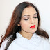 Light Brown Eye Makeup With Red Lips - Fall Makeup Look