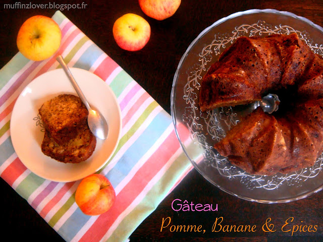 Recette gateau pomme, banane, épices - muffinzlover.blogspot.fr