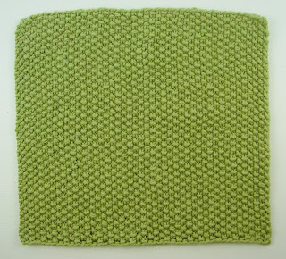knit washcloth green seed stitch