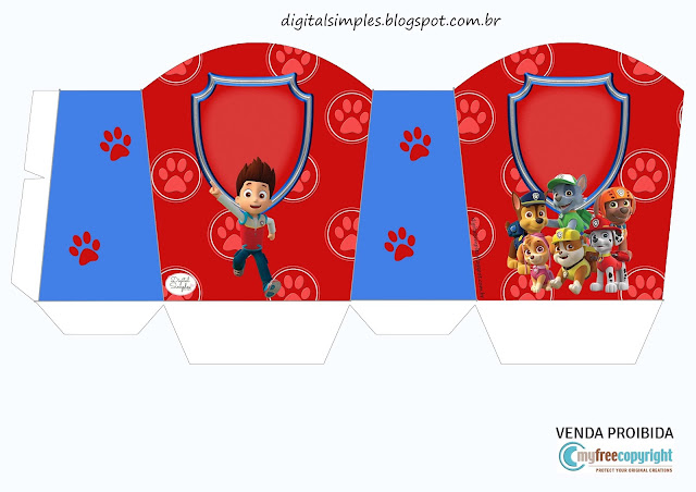 Fiesta de Paw Patrol: Cajas para Imprimir Gratis. Cajas de Fiesta de Paw Patrol para imprimir gratis.