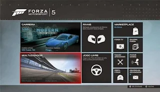 Forza 5: Create Online Matches, Menu