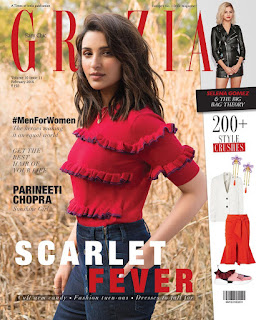 Parineeti Chopra cute pic on cover page of Grazia India magazine February 2018