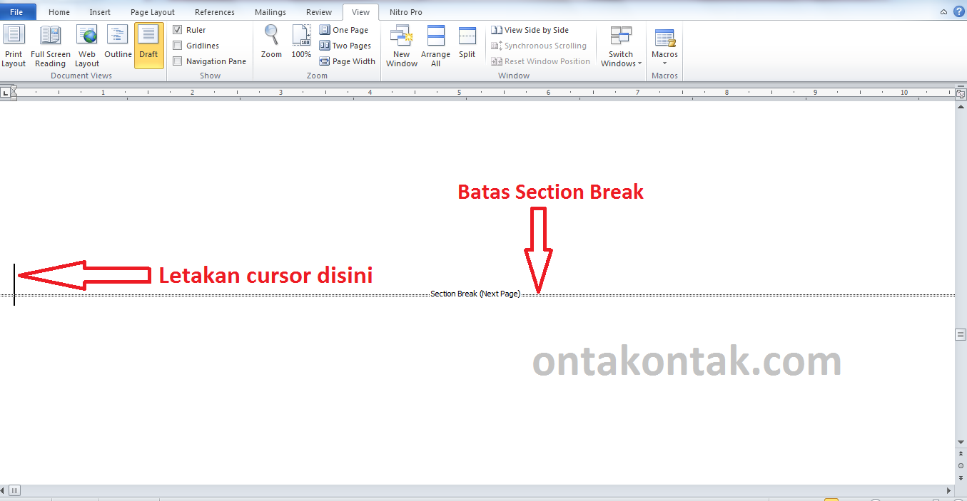 Cara Menghapus Section Break pada Ms. Word Bang Ontak