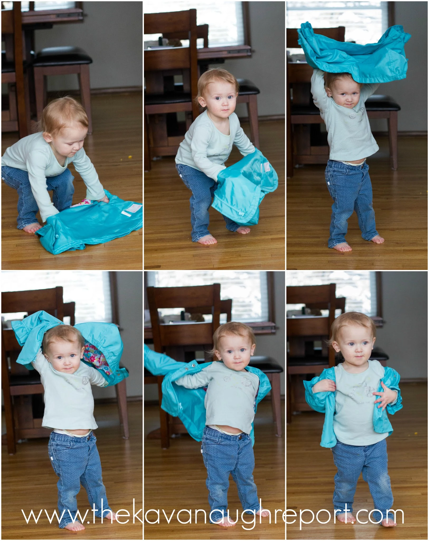 Teach toddlers how to put on their coats the Montessori way. This easy coat flip trick can be used with the youngest kids.
