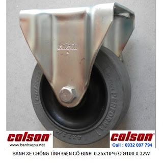 Bánh xe chống tĩnh điện Colson càng cố định phi 100 | 2-4608-445C banhxepu.net