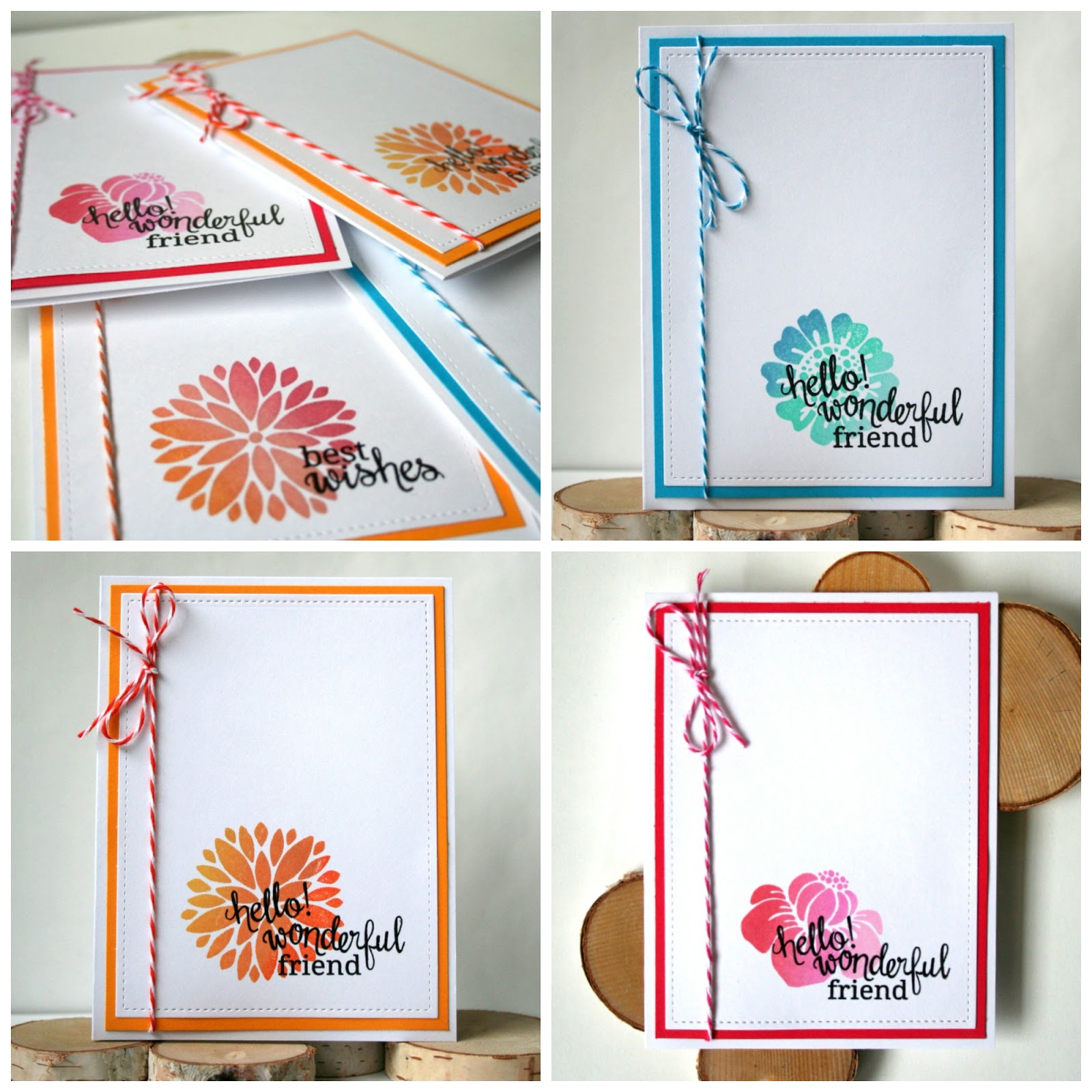 Ombre Stamping Notecard Set by Jess Moyer featuring Newton's Nook Fanciful Florals