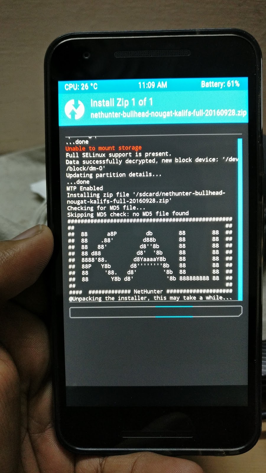 kali linux nethunter bootlocked phone